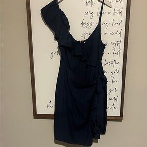 LiLly Pulitzer Elegant Navy Ruffle Wrap Dress NWT